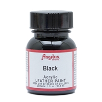 Angelus Acrylic Leather Paint 1 fl oz/30ml Bottle. Black 001